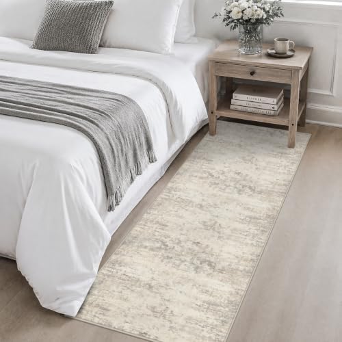 2x6 Washable Runner Rug：Modern Abstract Soft Carpet Brown Beige - Image 4
