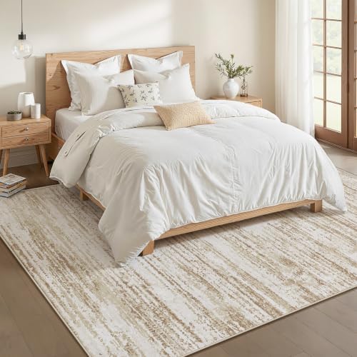 Area Rug 5x7 Living Room Rugs: Washable Modern Rug Non-Slip Soft Rugs Stain Resistant Printed Rug Indoor Carpet for Bedroom Kitchen Dining Room Nursery Home(Brown, 5'x7') - Image 2