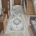 Madane Hallway Runner Rug 2x8 Washable Kitchen Rugs Non-Slip, Blue - Image 4