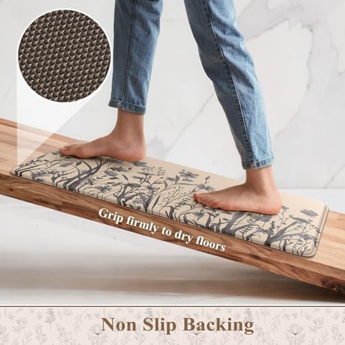 KIMODE Anti Fatigue Kitchen Mats for Floor,Farmhouse Kitchen Rugs Sets of 2 - Image 4