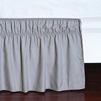 MEILA Wrap Around Elastic Bed Skirt for Twin & Full Beds, 14" Drop, Grey - Image 4