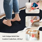 Arenarug Scalloped Kitchen Mats for Floor, Black White Kitchen Rug Set of 2 - Image 4