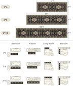 RELEANY Washable Area Rug, Runner 2'x10', Black/Neutral - Image 2
