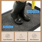 GORILLA GRIP WeatherMAX Door Mat, Indoor Outdoor Use, 58x34, Gray Diamond - Image 5