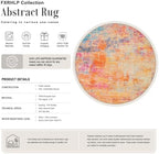 Round Area Rug Living Room: 5 ft Modern Washable Indoor Carpet - Image 2