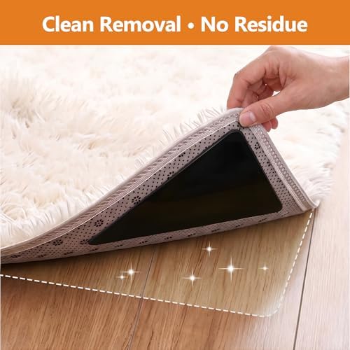 48 Pcs Rug Tape,Anti Slip Rug Pads Grippers for Hardwood Floors and Tiles,No Residue,Reusable Carpet Tape for Area Rugs, Double-Sided Adhesive Rug Stickers - Image 5