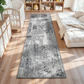 2x10 Grey Rug Runners for Hallways Kitchen Runner Rug Non Slip Washable Black Long Runner Rugs with Rubber Backing Soft Abstract Carpet Runner for Bedroom, Kitchen, Bathroom, Entryway by OmpaaHomeDecor
