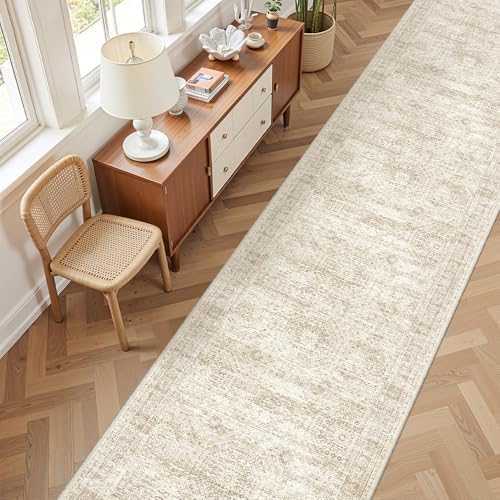 2'6 x 16' Runner Rug Non Slip,Washable Kitchen Rugs,Beige - Image 5