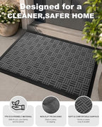 Mibao Front Door Mat Outdoor Entrance, 71" x 24" Heavy Duty Welcome Mat for Outdoor and Indoor, Waterproof Dirt Trapper Doormat, Super Absorbent Indoor Entryway Mat for Patio & Porch - Light Gray - Image 7