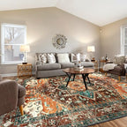 Yamaziot 9x12 Large Area Rug, Non-Slip Washable Boho Living Room Rug by Yamaziot