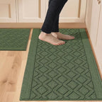 COSY HOMEER 48x20Inch/30X20Inch Kitchen Rug Mats,Green by COSYHOMEER
