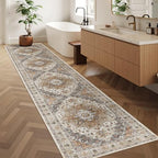 Madane Washable Runner Rugs 2x10 Long for Hallway Kitchen, Turmeric/Grey - Image 3