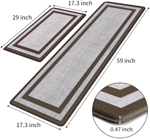 Mattitude Kitchen Mats Set of 2,Cushioned Anti-Fatigue Non-Skid Rug Sets - Image 2
