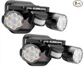 OREiN Motion Sensor Outdoor Security Lights, Dual-Head Adjustable LED Flood Lights, 3 Modes (Motion/Manual/Dusk to Dawn), 150W Equivalent, 5000K, IP65 Waterproof, Hardwired, Black (2 Pack)