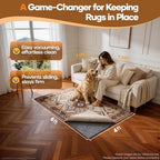Veken Non Slip Cushioned Rug Pad Gripper, Felt and Silicone Backing, 4 x 6 Ft, 1/8 inch Thick Carpet Liner Protector Mat for Area Rugs and Hardwood Floors, with Over 99 Pcs Anti-Slip Strips Pattern - Image 2