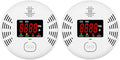 Carbon Monoxide Detector and Smoke Alarm Combined with AA Battery Powered high-Definition Color Screen Detector LCD Digital Display for Home Office Kitchen Hotel Bedroom Voice Alarm 2PACK