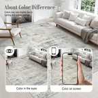 8x10 Area Rug Living Room: Modern Washable Indoor Soft Carpet Gray - Image 5