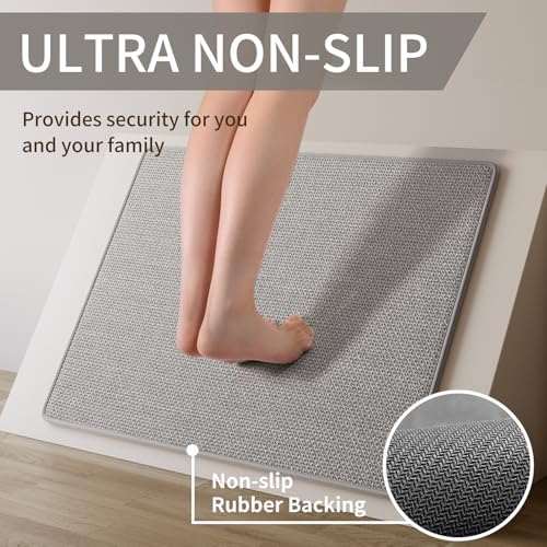 YDKGL Kitchen Rugs Kitchen Mats for Floor Non Slip Washable Gray 17"x47" - Image 4