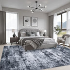 10x12 Area Rug Living Room: Modern Washable Indoor Carpet Black - Image 3