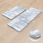 KIMODE Anti Fatigue Kitchen Mats,Abstract Kitchen Rugs Sets of 2 Blue Decor - Image 3