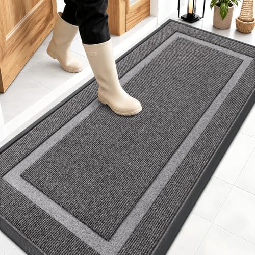 OLANLY Front Door Mat Outside 59x23, All-Season Heavy-Duty Rubber Doormat by OLANLY