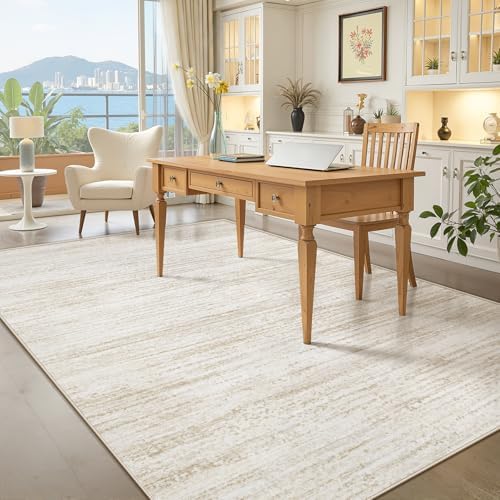 Area Rug 6x9 Living Room Rugs: Washable Modern Rug Non-Slip Soft Rugs Stain Resistant Printed Rug Indoor Carpet for Bedroom Kitchen Dining Room Nursery Home(Beige, 6'x9') - Image 3