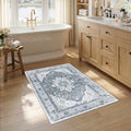 RELEANY Washable Area Rug, Small 2'6"x4', Grey/White/Beige by RELEANY