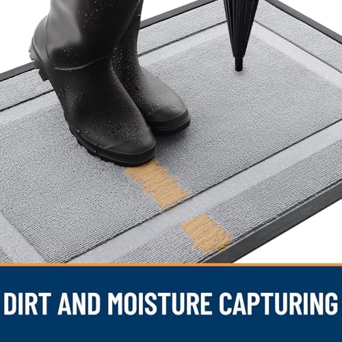 OLANLY Front Door Mat Outside 47x32, All-Season Heavy-Duty Rubber Doormat - Image 4