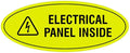 Signs ByLITA Oval Electrical Panel Inside Sign (Yellow/Black) - Small 2 Pack