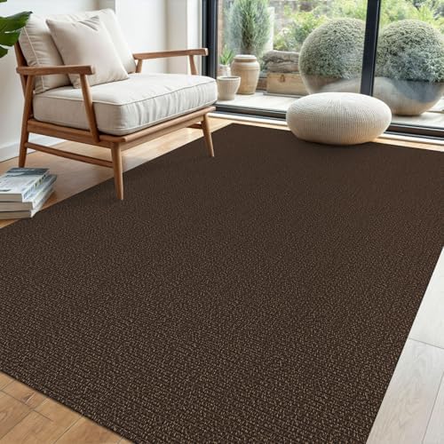 EARTHALL Washable Area Rug, Non Slip Entryway Rug, 4x6 Ft, Brown/Coffee - Image 6