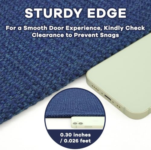 EARTHALL Washable Entryway Rug, Non Slip Doormat, 3x4 Ft, Heathered Blue - Image 3