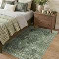 RELEANY Washable Area Rug, 3'x5', Green/Dark Green/Gray by RELEANY