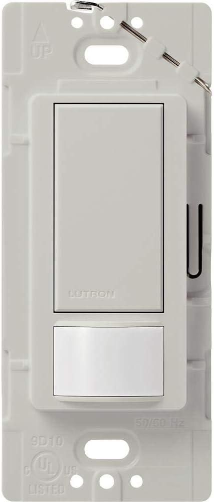 Lutron Maestro Motion Sensor Light Switch Indoor for Bathroom, Garage, Laundry Room, Any Bulbs, Occupancy Vacancy Sensor, Single-Pole, MS-OPS2-PD, Palladium