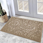 Bulijojo Front Door Mat Entrance,Durable Heavy Duty Welcome Mat,Thick Absorbent Natural Rubber Non Slip Mat, Sturdy Entryway Beige, 23"x35" by ShowYourStyle