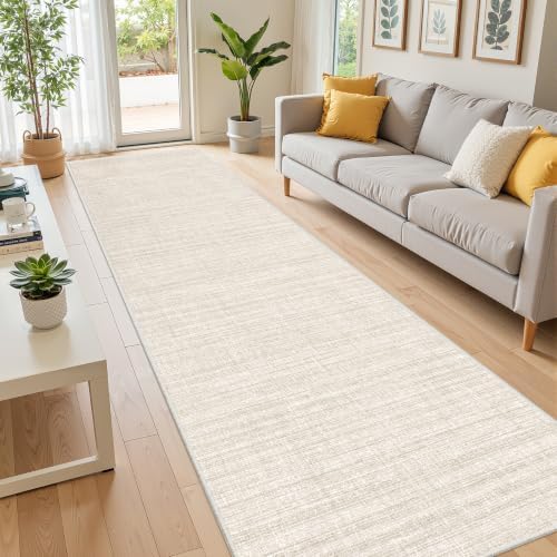 2x10 Runner Rug Non Slip,Washable Hallway Runner Rug,Beige - Image 3