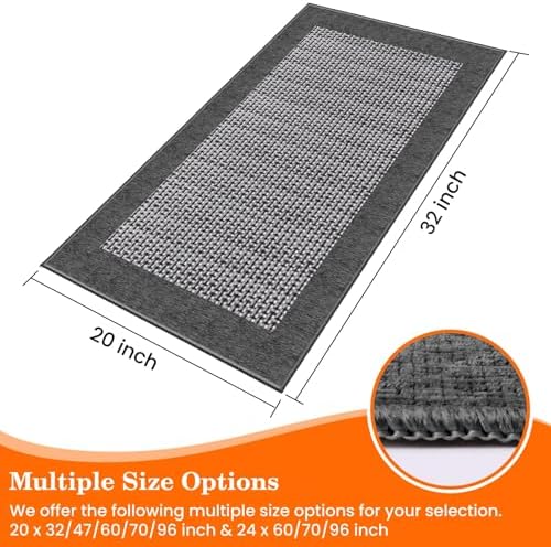 StepRite Chenille Kitchen Rug, Kitchen Mat for Floor, 32'' x 20'', Grey - Image 6