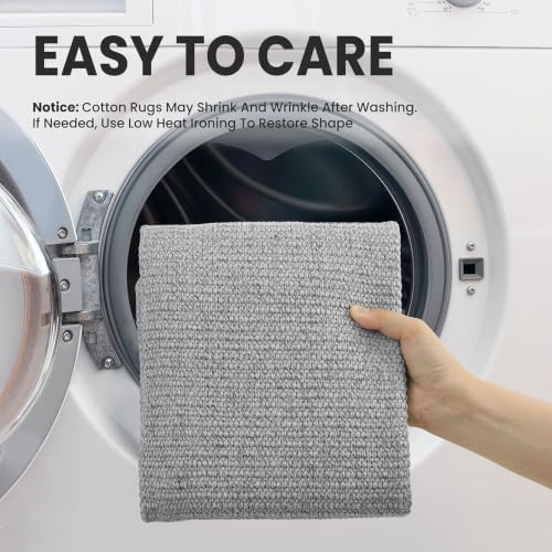 EARTHALL Washable Entryway Rug, Non Slip Doormat, 3x4 Ft, Heather Gray - Image 4