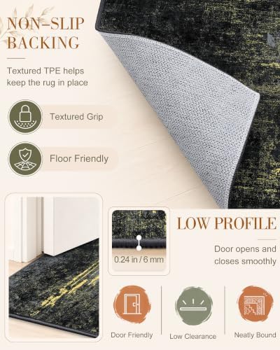OLANLY 2x4 Washable Accent Rug Non Slip Carpet for Entryway Kitchen Bedside - Image 7
