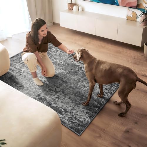 Entryway Rug 3x4 Black Bedroom Area Rug Washable Non Slip Abstract Boho Rugs for Indoor Entry, Kitchen, Classroom, Bathroom, Kids Girls Room, Office, College Dorm Small Carpet - Image 4