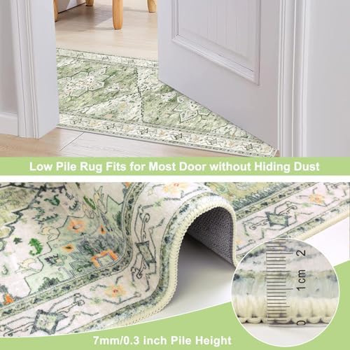 Yamaziot Washable Runner Rug, 2x6 Non-Slip Boho Vintage Hallway Kitchen Rug - Image 4