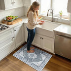 RELEANY Washable Area Rug, Small 2'x3', Grey/White/Beige - Image 2