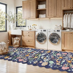 Washable Non-Slip Runner Rug 2x8: Water-Resistant Floral Kitchen Rug Indoor Low Pile Floor Mat for Living Room Bedroom Dining Room Ultra Soft Stain-Resistant Carpet for Pets Kids Family(2x8,Purple) - Image 5