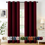 MIULEE Christmas Blackout Curtains for Bedroom 2 Panels 40"x72" Burgundy by MIULEE