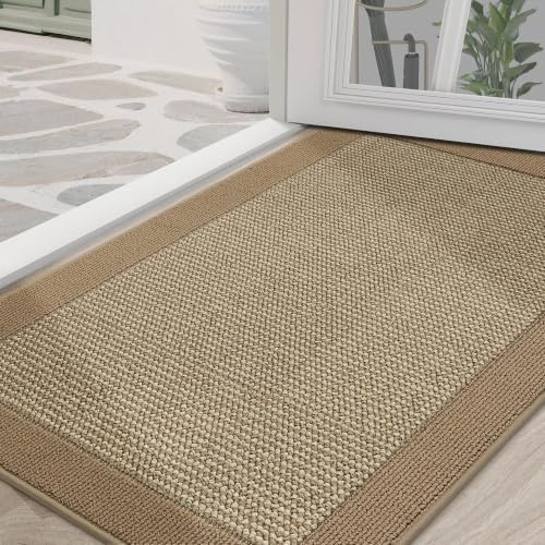 BEQHAUSE Indoor Door Mat 36" x 60", Dirt Trapper Door Mats, Beige by BEQHAUSE
