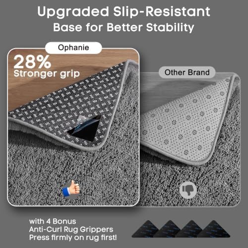 Ophanie Rugs for Living Room, Upgrade Non-Slip Fluffy Soft 5x8 Area Rug, Shag Large Fuzzy Plush Carpets for Bedroom Deep Grey, Shaggy Gray Kids Boys Girls Dorm Decor with Over 99 pcs Pile fibers - Image 6
