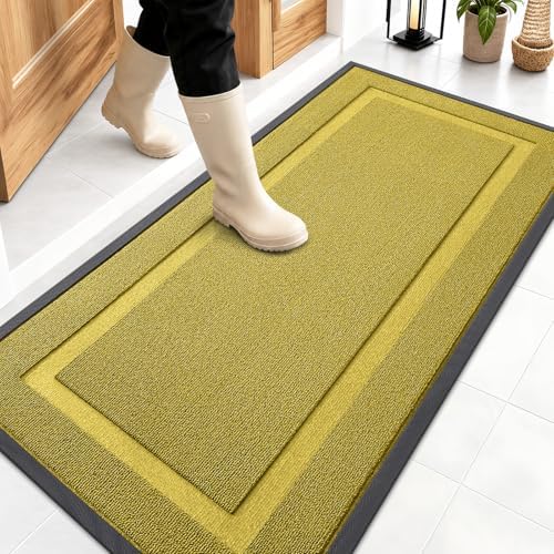 OLANLY Front Door Mat Outside 47x23, All-Season Heavy-Duty Rubber Doormat by OLANLY