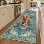 RELEANY Washable Area Rug, Runner 3'x10', Blue/Vintage Dark Blue - Image 2