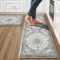 Boho Kitchen Mats for Floor 2PC Anti Fatigue Kitchen Rugs, Beige Grey by tubeamin
