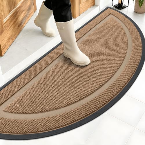 OLANLY Half Circle Front Door Mat Outside 59x23 All-Season Rubber Doormat by OLANLY