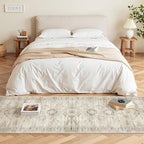Washable Runner Rugs for Bedroom - 2x6 Runner Rug Non Slip, Ultra-Thin Entryway Runner, Soft Abstract Kitchen Runner for Hallway, Laundry, Bathroom, Indoor Door Mat(2'x6', Grey/Yellow) - Image 5